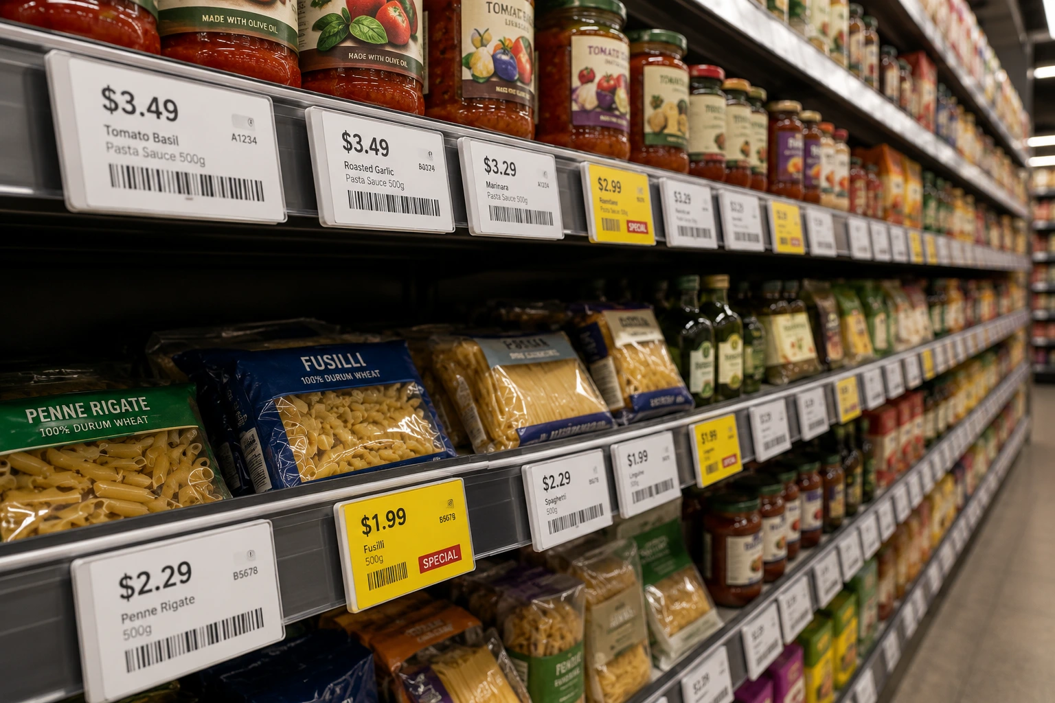 Retail environments that use fast label printing