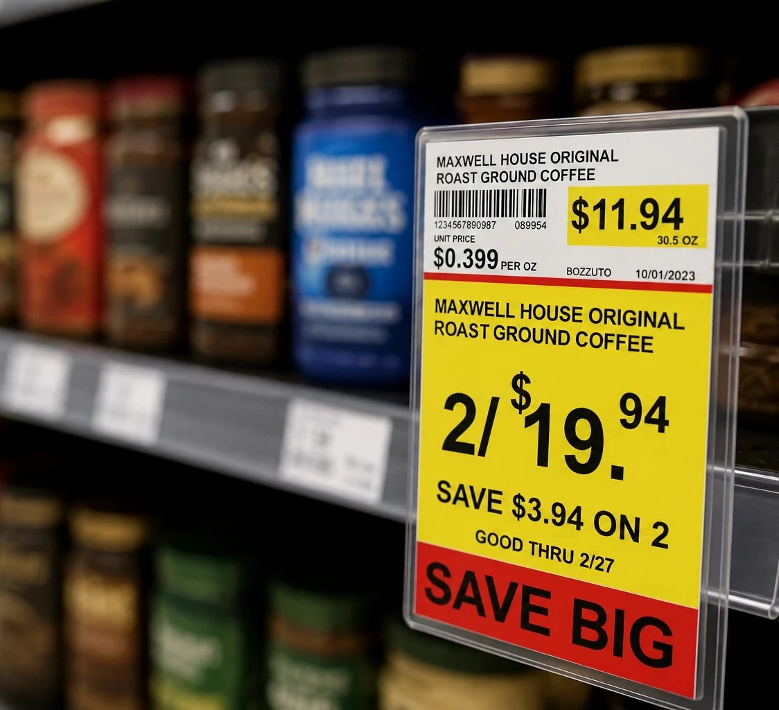 Retail shelf label and barcode workflow