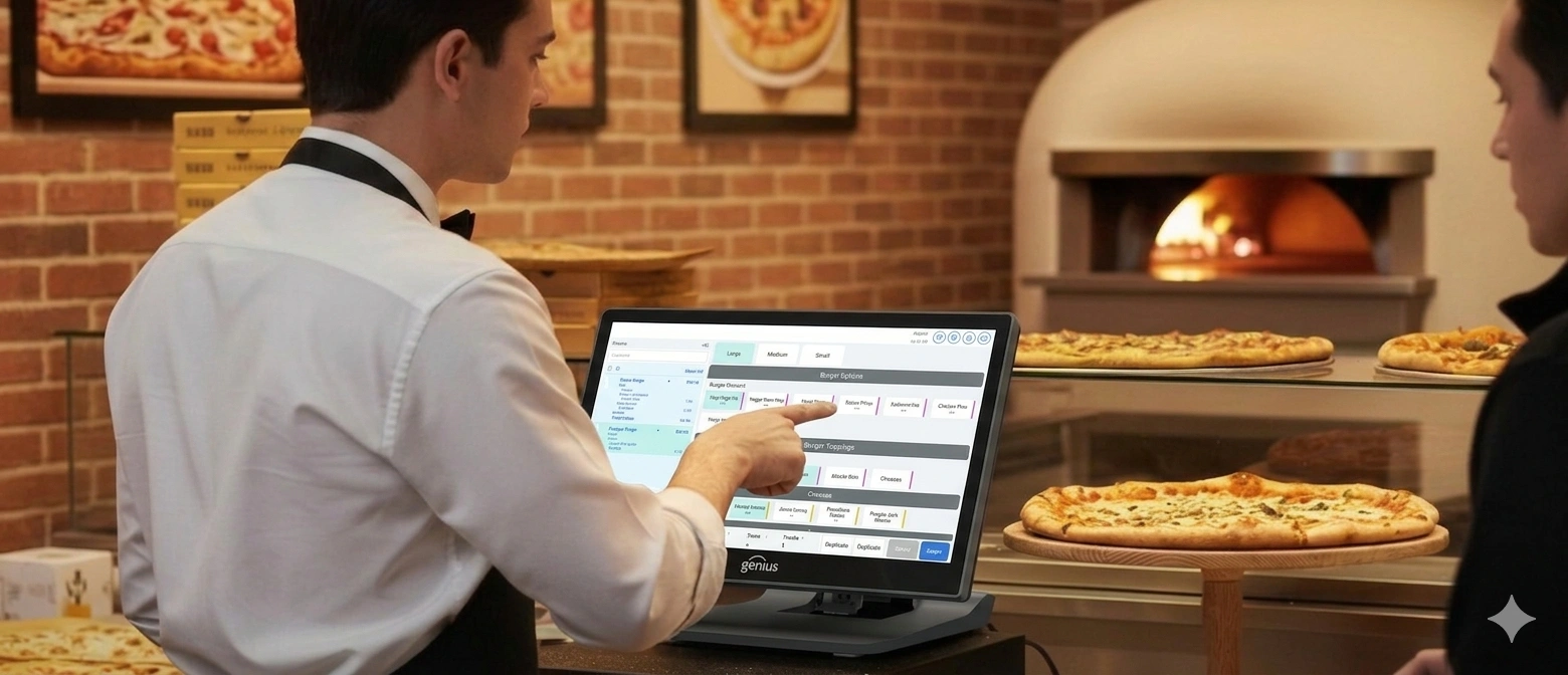 Digital menu boards for pizzerias